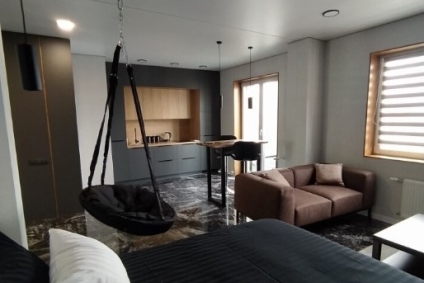 Квартира студия с качелью